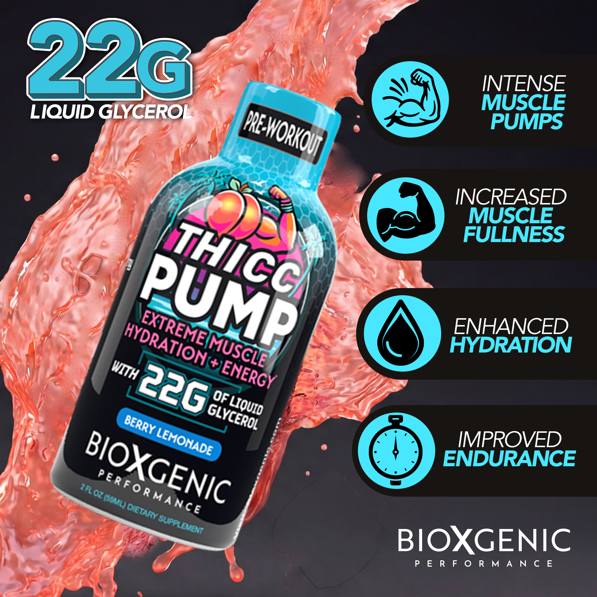 Thicc Pump - Liquid Pre Workout 2 0z.